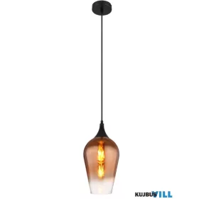   GLOBO 15552H1 LAVUS Függeszték fém fekete matt, réz színű/átlátszó színátmenetes