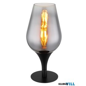   GLOBO 15552T3 LAVUS Asztali lámpa fekete matt fém, krómozott/átlátszó színátmene