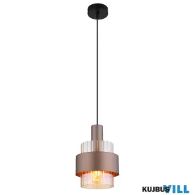   GLOBO 15560HA MILLEY Függőlámpa, fém fekete matt, borostyán/átlátszó színátmenete