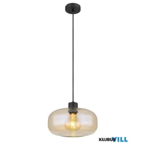   GLOBO 15566HA GIUSEPPE Függeszték  fém fekete matt, üveg borostyánsárga, magassága