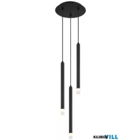   GLOBO 15629-3 BLAKE Függeszték fém fekete matt, akril szaténozott, átlátszó, fek