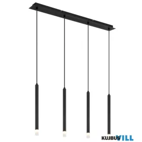   GLOBO 15629-4 BLAKE Függeszték fém fekete matt, akril szaténozott, átlátszó, fek