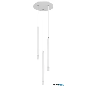   GLOBO 15629W-3 RYAN Függőlámpa, fém fehér matt, akril szaténozott, átlátszó búra