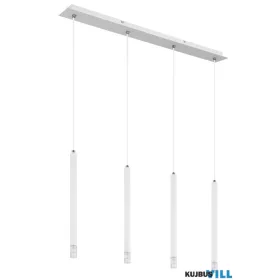   GLOBO 15629W-4 RYAN Függőlámpa, fém fehér matt, akril szaténozott, átlátszó búra