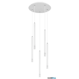   GLOBO 15629W-5 RYAN Függőlámpa, fém fehér matt, akril szaténozott, átlátszó búra