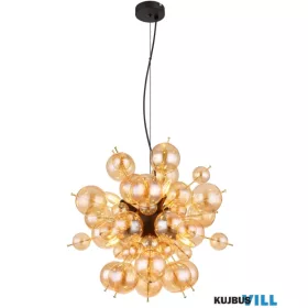   GLOBO 15633HA UDO Függeszték fém fekete matt, fém arany színű, borostyán színű