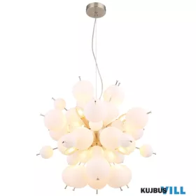   GLOBO 15633HO UDO Függeszték fém nikkel matt, fehér színű üveggömbök, fekete P