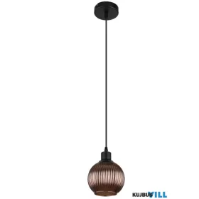   GLOBO 15638B ZUMBA Függeszték fém fekete matt, üveg búra bronz színű, fehér, ká