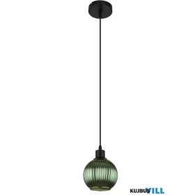   GLOBO 15638G ZUMBA Függeszték fém fekete matt, zöld színű üveg búra, belül fehé