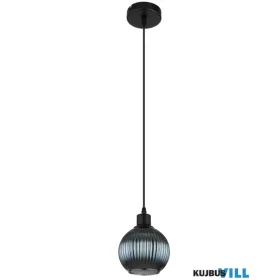   GLOBO 15638P ZUMBA Függeszték fém fekete matt, petroleumkék üveg búra, belül fe