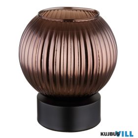   GLOBO 15638TB ZUMBA Asztali lámpa fém fekete matt, bronz színű üveg búra, belül