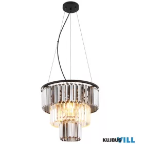   GLOBO 15695H NAXIS Függeszték fém fekete matt, füstszínű/átlátszó üvegkristályo