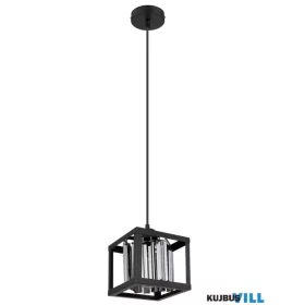   GLOBO 15697H MATHILDE Függeszték  fém matt fekete, füstszínű  üvegkristályok, HxSz