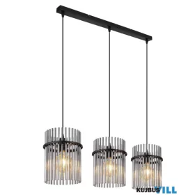   GLOBO 15698-3H GORLEY Függeszték fém matt fekete, füstszínű üveg rudak, fekete PVC