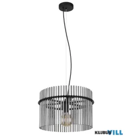   GLOBO 15698H GORLEY Függeszték fém matt fekete, füstszínű  üvegrudak, fekete PVC