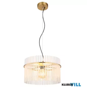   GLOBO 15698HM GORLEY Függeszték fém matt arany színek, üvegrúd opál, átlátszó, ká