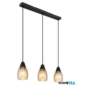   GLOBO 15705-3H REID Függeszték  fém matt fekete, üveg borostyán, kábel PVC feket