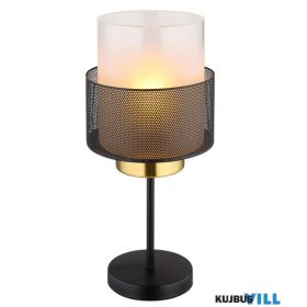   GLOBO 15709T OLGA Asztali lámpa fekete matt fém, szatírozott/átlátszó színátme