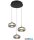 GLOBO 15744-3H QUINTARA Függeszték fém fekete matt, füstszínű üveg, kábel fekete, ø: 490mm, M: 1500mm, magasság állítható 80 és 150 cm között, LED 18W 230V, 189