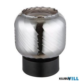   GLOBO 15754T XIA Asztali lámpa, fém fekete matt, füstszínű üveg, fehér üveg,