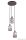 GLOBO 15761-3 WOLLI Függeszték bronz üveg-kristály füstszínű búrával. Ø:250, H:1200, exkl. 3xE14 40W 230V