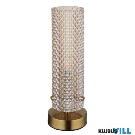   GLOBO 15775T KAROLO Asztali lámpa, fém aranyszínű, borostyán színű üveg, kábel P