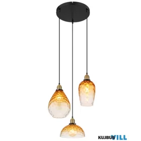   GLOBO 15786-3H1 SALVY Függeszték fém fekete matt, borostyán színű/átlátszó színátm