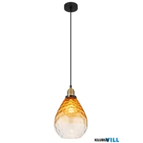   GLOBO 15786H SALVY Függeszték fém fekete matt, borostyán színű/átlátszó színátm