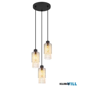   GLOBO 15799-3H BACKEY Függeszték  fém matt fekete, füstszínű  üveg, átlátszó üvegk