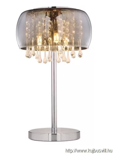 GLOBO 15809H KALLA Függeszték  füstszínű üveg búrával, benne üveg-kristály függ