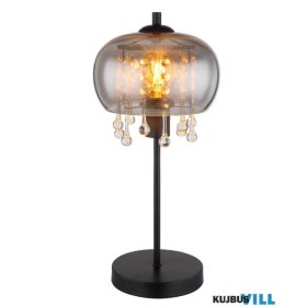   GLOBO 15839T CORRY Asztali lámpa fém matt fekete, füstszínű  üveg, átlátszó üve