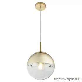   GLOBO 15855 VARUS Függeszték metál arany, üveg átlátszó,arany, ø:  200, Foglal