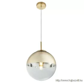   GLOBO 15856 VARUS Függeszték, metál arany, üveg átlátszó,arany, ø:  250, Fogla
