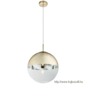   GLOBO 15857 VARUS Függeszték metál arany, üveg átlátszó,arany, ø:  300, Foglal