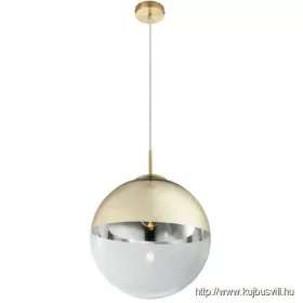   GLOBO 15858 VARUS Függeszték, metál arany, üveg átlátszó,arany, ø:  350, Fogla