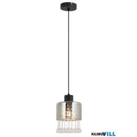   GLOBO 15884H HENDRY Függeszték  fém matt fekete, füstszínű  üveg, átlátszó üvegc