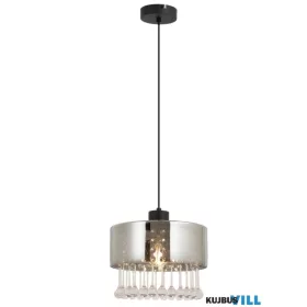   GLOBO 15884H1 HENDRY Függeszték  fém matt fekete, füstszínű  üveg, átlátszó üvegc