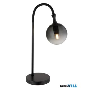   GLOBO 15885T DALTON Asztali lámpa fém fekete matt, füstszínű üveg búra, fekete P
