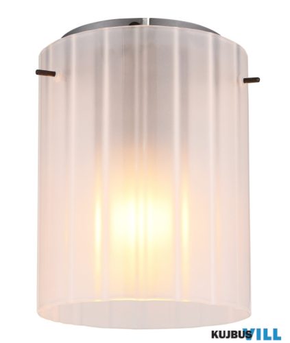 GLOBO 15904DF TULIVAR Mennyezeti lámpa fém szürke sötét, szatírozott, barázdált üveg, ø: 180mm, M: 230mm, 1x E27 40W 230V izzó nélkül