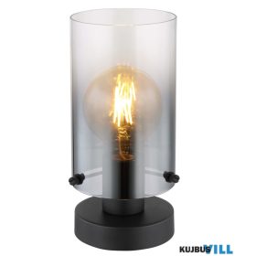   GLOBO 15907T FLORENTINA Asztali lámpa fém fekete matt, füstszínű/átlátszó színátmene