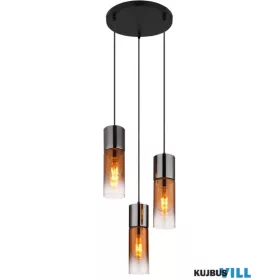   GLOBO 21000-3HG ANNIKA Függeszték fém fekete matt, réz színű/átlátszó színátmenetes