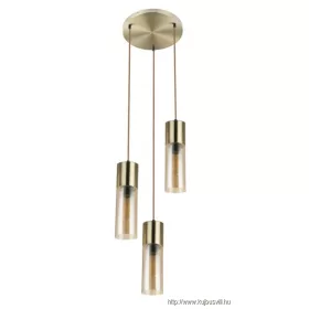   GLOBO 21000-3HM ANNIKA Függeszték matt arany alaplap, borostyán színű üveg búrák, b