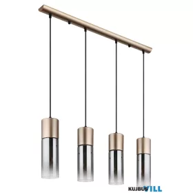   GLOBO 21000-4HCA ANNIKA Függőlámpa, fém cappuccino matt, füstszínű/átlátszó színátme
