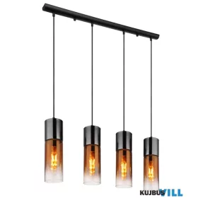   GLOBO 21000-4HG ANNIKA Függeszték fém fekete matt, réz színű/átlátszó színátmenetes