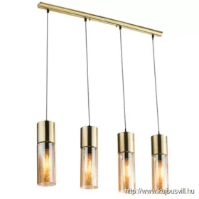   GLOBO 21000-4HM ANNIKA Függeszték matt réz, matt, üveg borostyán szín, LxWxH:800x90