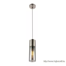   GLOBO 21000HN ANNIKA Függeszték nikkel  matt, üveg füstszínű, ø: 90, H:1525, Fogl