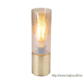   GLOBO 21000M ANNIKA Asztali lámpa matt réz, matt, üveg borostyán szín, érintőkap