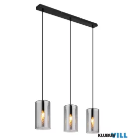   GLOBO 21002-3H OLLY Függeszték  fém matt fekete, füstszínű  üveg, magassága lerö