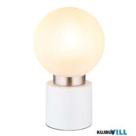   GLOBO 21003WN MARKA Asztali lámpa fém matt fehér, fém matt nikkel, fehérüveg, sz