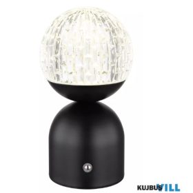   GLOBO 21007S JULSY Asztali lámpa fém fekete matt, akril átlátszó kristály hatás